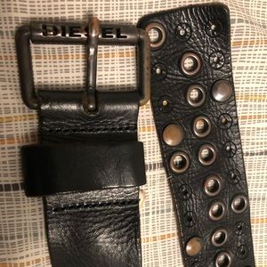 Men’s Diesel Serie C Black Leather Belt